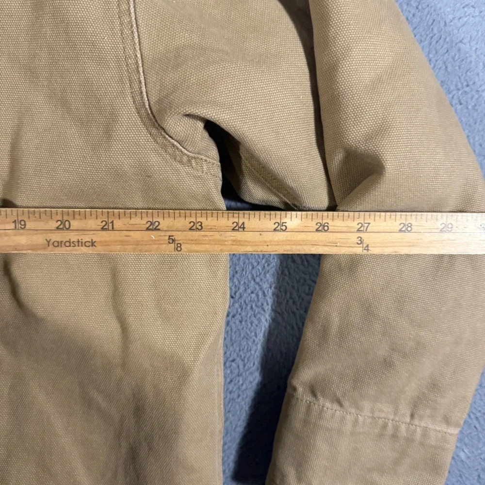 Vintage Royal Robbins Mens Tan Canvas Sherpa Lined Field Jacket Chore Coat Large